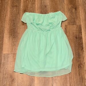 Zena Mint Green Strapless Ruffle Mini Dress Size M CD1401